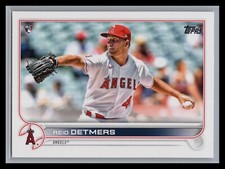 2022 Topps Baseball #201 Reid Detmers Paper Base Rookie RC Los Angeles Angels