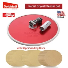 Goldblatt 9''Drywall Sander w/30pc Sanding Discs-Hook&Loop 80x100/180 Mixed Grit