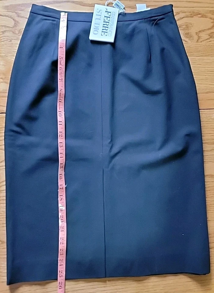 Falda GIANFRANCO FERRE Negra Lápiz Hasta la Rodilla Ranura Recta Italia US8 Foto 4 de 4