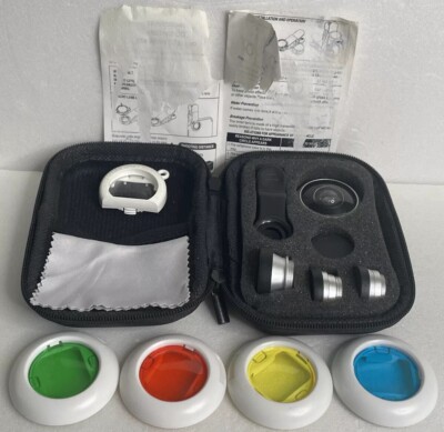 Cell Phone Camera Lens Clip Kit Macro Wide Angle iPhone Android Smartphone USED