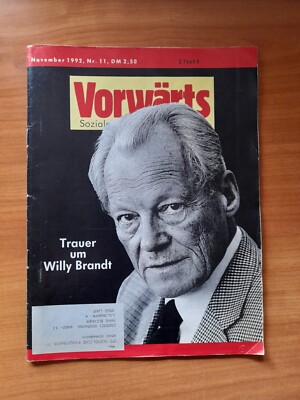 Zeitschrift 1992 Vorwärts SPD Nr.: 11 Trauer um Willy Brandt