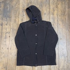Nautica Parka Jacket Full Zip Vintage Rain Coat, Black, Womens Xl
