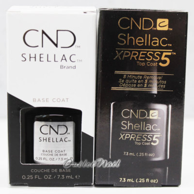 CND Shellac Power Polish Small Base Coat + Top XPRESS5 0.25 fl oz/ 7.3ml DUO Set