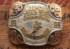 Red Bluff Buckles Cowboy Rodeo Calf Rider Champion Western Trophy Belt Buckle 99