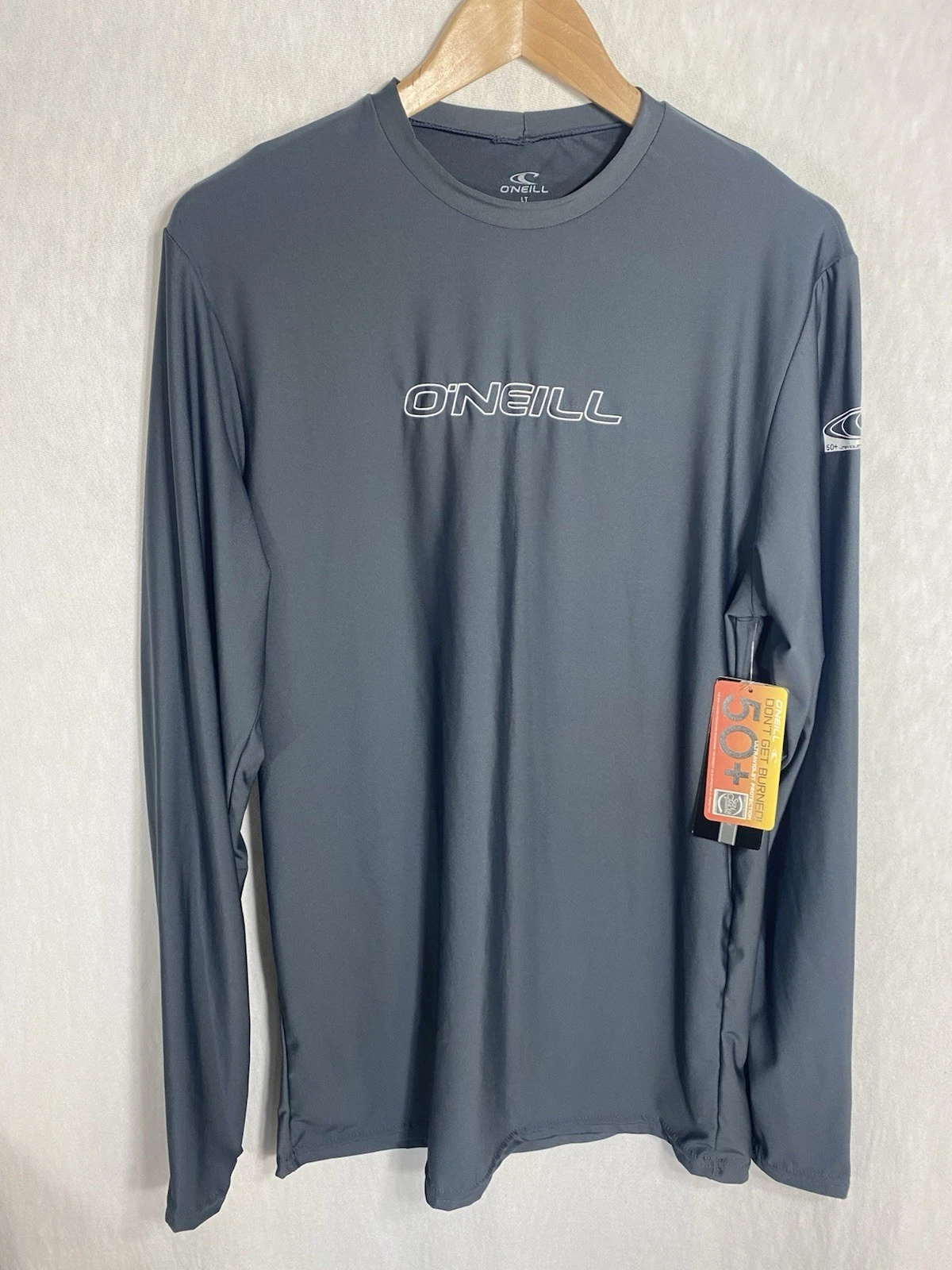 O'Neill Men's Basic Skins UPF 50+ Long Sleeve Sun Shirt Graphite Size LT NWT