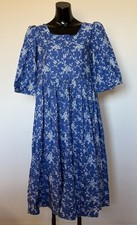 NEW Colonial Williamsburg Reproduction Ball Gown Dress Blue Floral Women  s 9/10