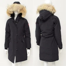 Canada Goose Kensington Black Real Fur Down Puffer Parka Jacket Size ~2XS-XS