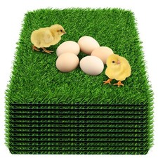 12 Pack Chicken Nesting Box Pads - Washable Artificial Grass Nesting Pads - C...