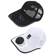 Solar Fan Hat Sun Visors Hat Summer Breathable Mesh Cap Solar USB ChargingLk