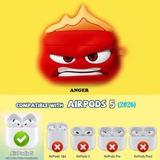 Case For AirPods 5 Cute 3D Anger Cartoon Silicone Shockproof Protective Cover