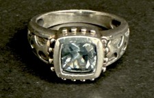 Sterling Silver Light Blue Stone Ring Size 7