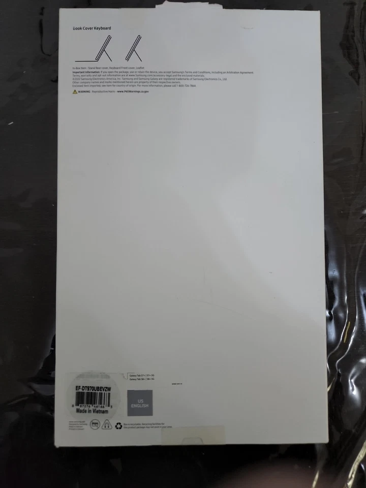 Samsung Tablet Book Cover Keyboard for Samsung Galaxy Tab S7+ S8 + Black  - Image 2 of 2