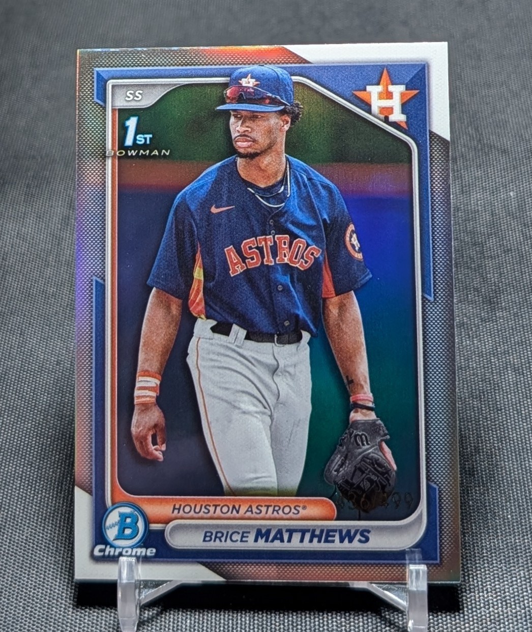 Brice Matthews 1st Chrome Refractor /499 Rookie 2024 Bowman Card #BCP-69 Astros