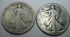 1916 S, & 1917 P * 2 SILVER WALKING LIBERTY HALF DOLLARS * As Seen FREE SHIP