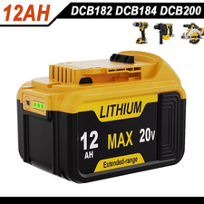 For DeWalt 20V 20 Volt Max XR 12.0AH Lithium Ion Battery DCB200 DCB206-2 DCB205