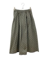 Urban Research Reversible Check Skirt Navy Polyester Used