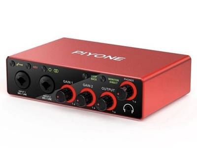 PIYONE Audio Interface  2X2 24-bit/192kHz for Studio Quality Recording