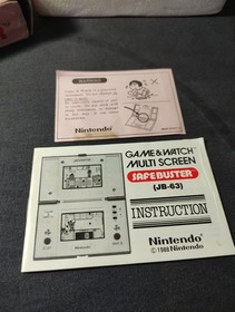Vintage Nintendo Safe buster Multi Scren Game and watch cib complete pocket size