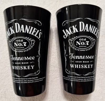 2 Jack Daniels Old NO. 7 Brand Whiskey Pint Glasses 16 oz  6  Tall  