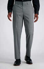 NWT J. M. Haggar Premium Slim-Fit Flat-Front Stretch Suit Pants Gray Glen Plaid
