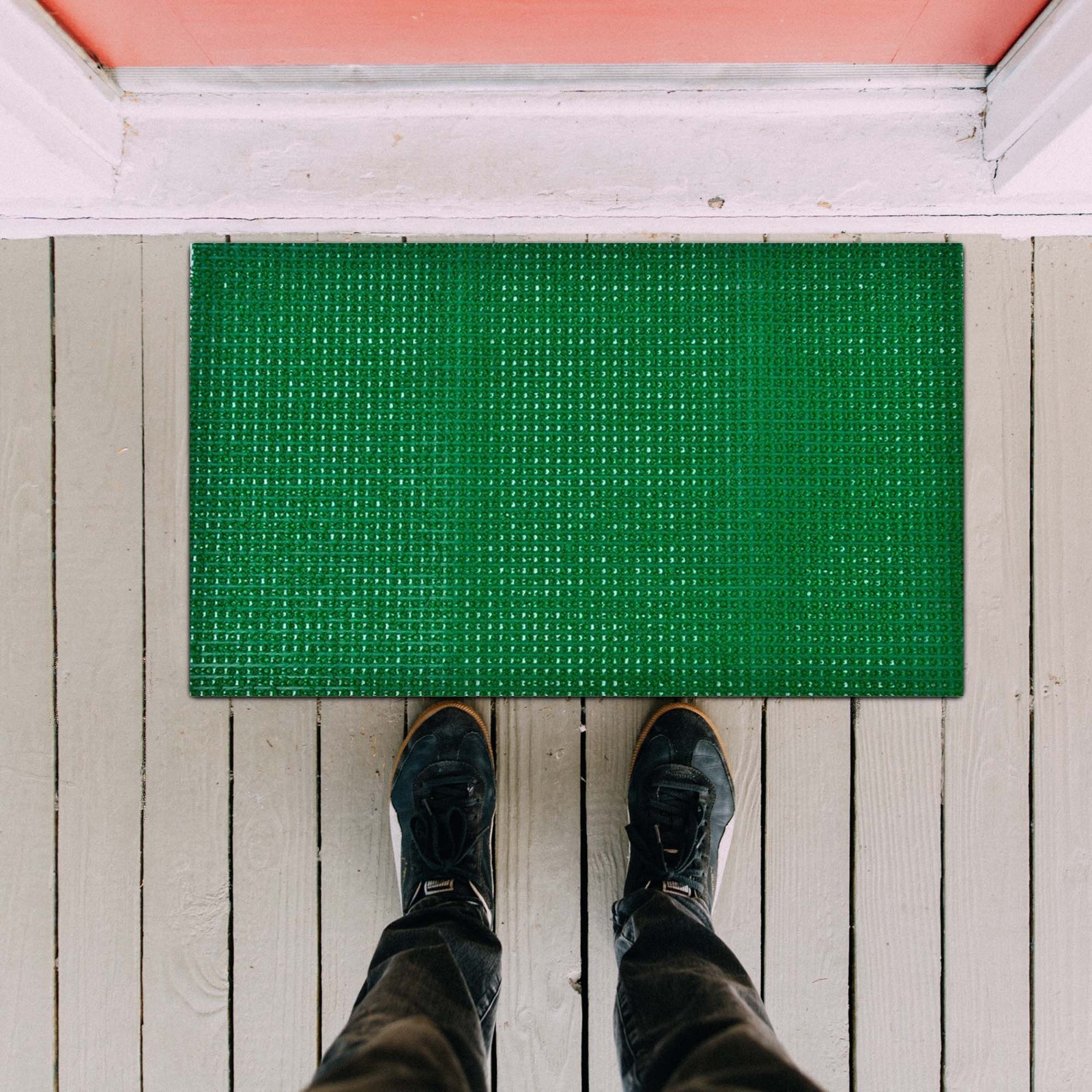 Evideco Outdoor Front Door Mat Pixie Artifical Grass Rug 24x16 Inch Green