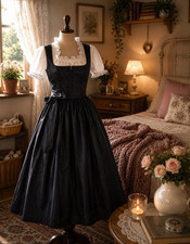 Historical Tostmann traditional dirndl women's size 34-36 black Susanne Spatt blouse