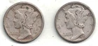 Nice-looking, Lightly Circulated 1927 & 1928 Mercury Dimes at Below Silver Value