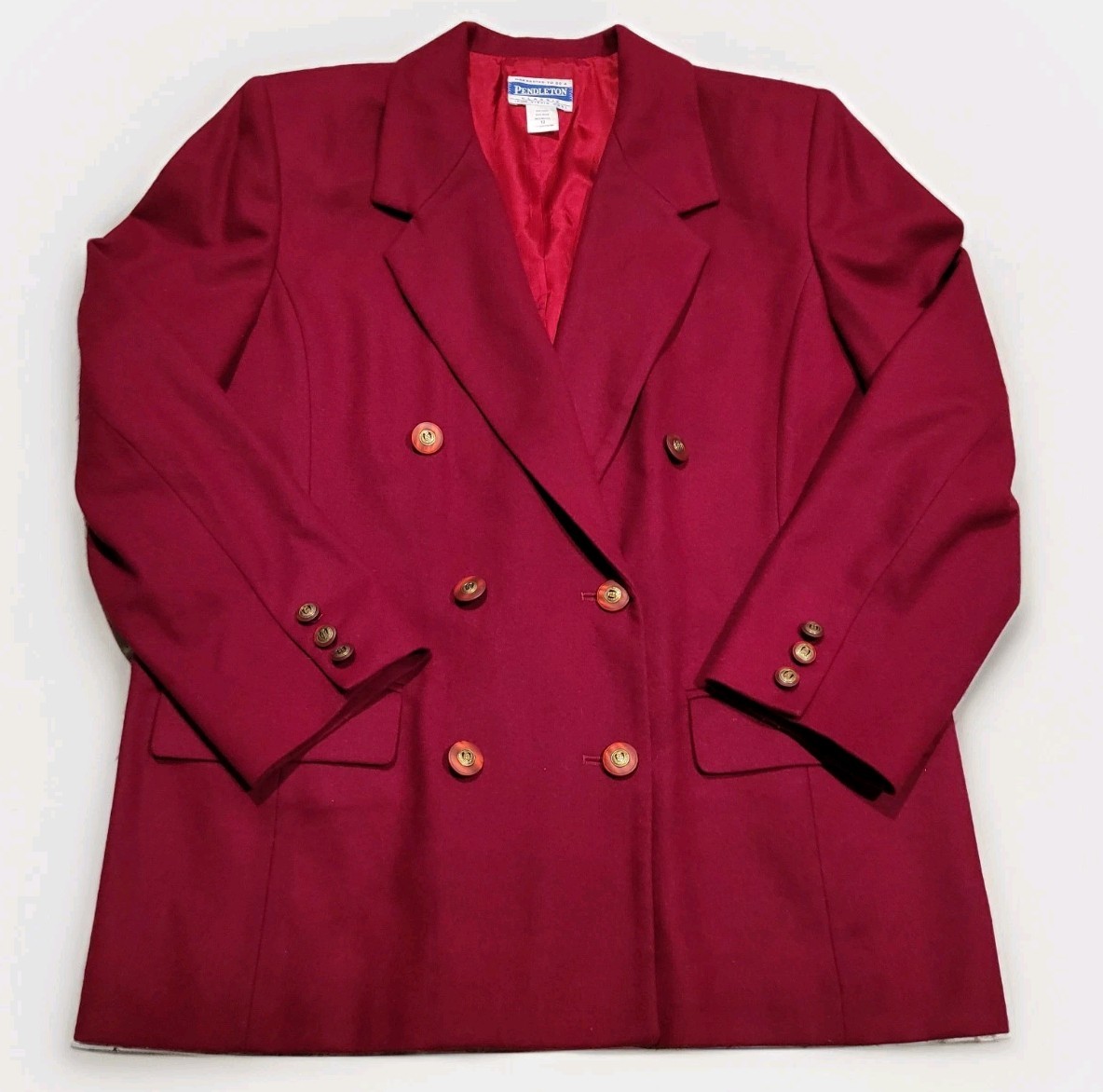 Pendleton VTG Red Wool Double Breasted Blazer Jac… - image 1