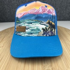 NEW Telluride Colorado KIDS YOUTH Trucker Hat Cap Snapback Mesh Blue Bear Nature
