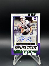 2021 Contenders Draft Picks College Ticket Green Paddy Fisher Rookie Auto /49