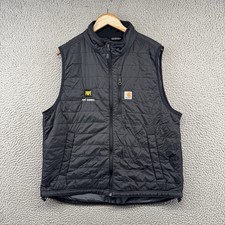 Carhartt Rain Defender Puffer Vest Mens XL Black Synthetic Down Fill Work