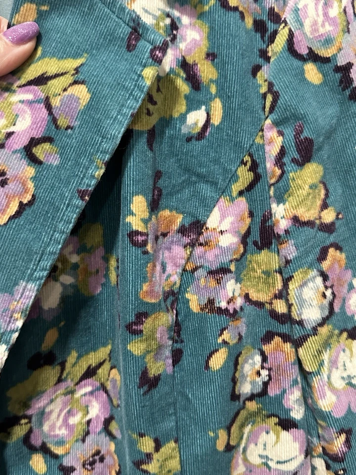 Blazer para mujer Kate Hill pana floral talla 8 verde azulado de colección verde otoño Foto 3 de 4