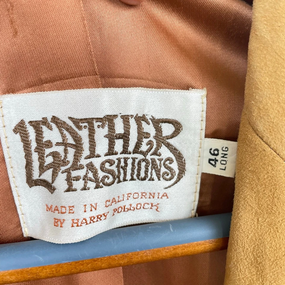 Chaqueta De Colección Años 70 Cuero Moda Para Hombre Talla L 46 Gamuza Genuina Boho Western  Foto 4 de 4