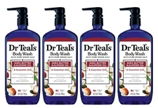 (4 pack) Dr Teal’s Body Wash with Pure Epsom Salt, Shea Butter & Almond,24 fl oz