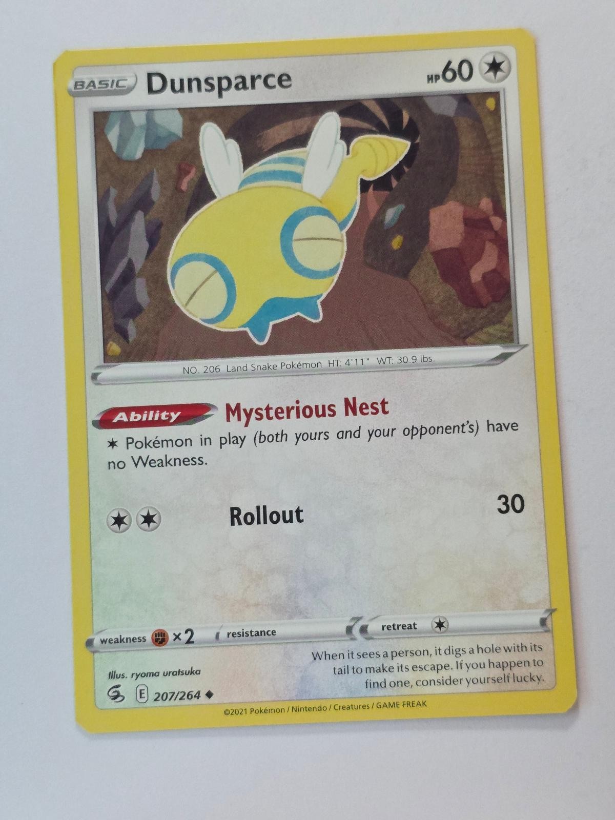 DUNSPARCE 207/264 UNCOMMON FUSION STRIKE NM/M POKEMON