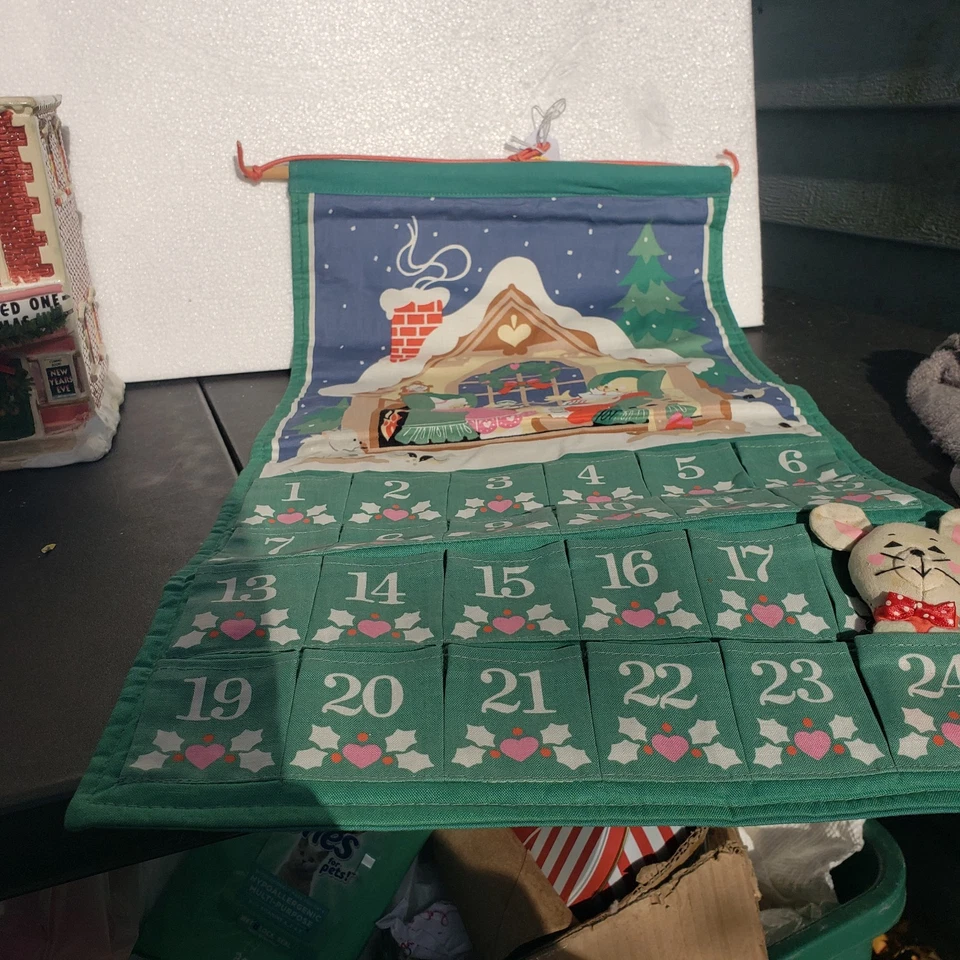 Vtg 1987 Avon Countdown to Christmas Hanging Advent Calendar with Original Mouse - Image 4 of 4
