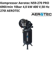 Kompressor Aerotec N59-270 PRO 690l/min 10bar 4,0 KW 400 V,50 Hz 270I AEROTEC