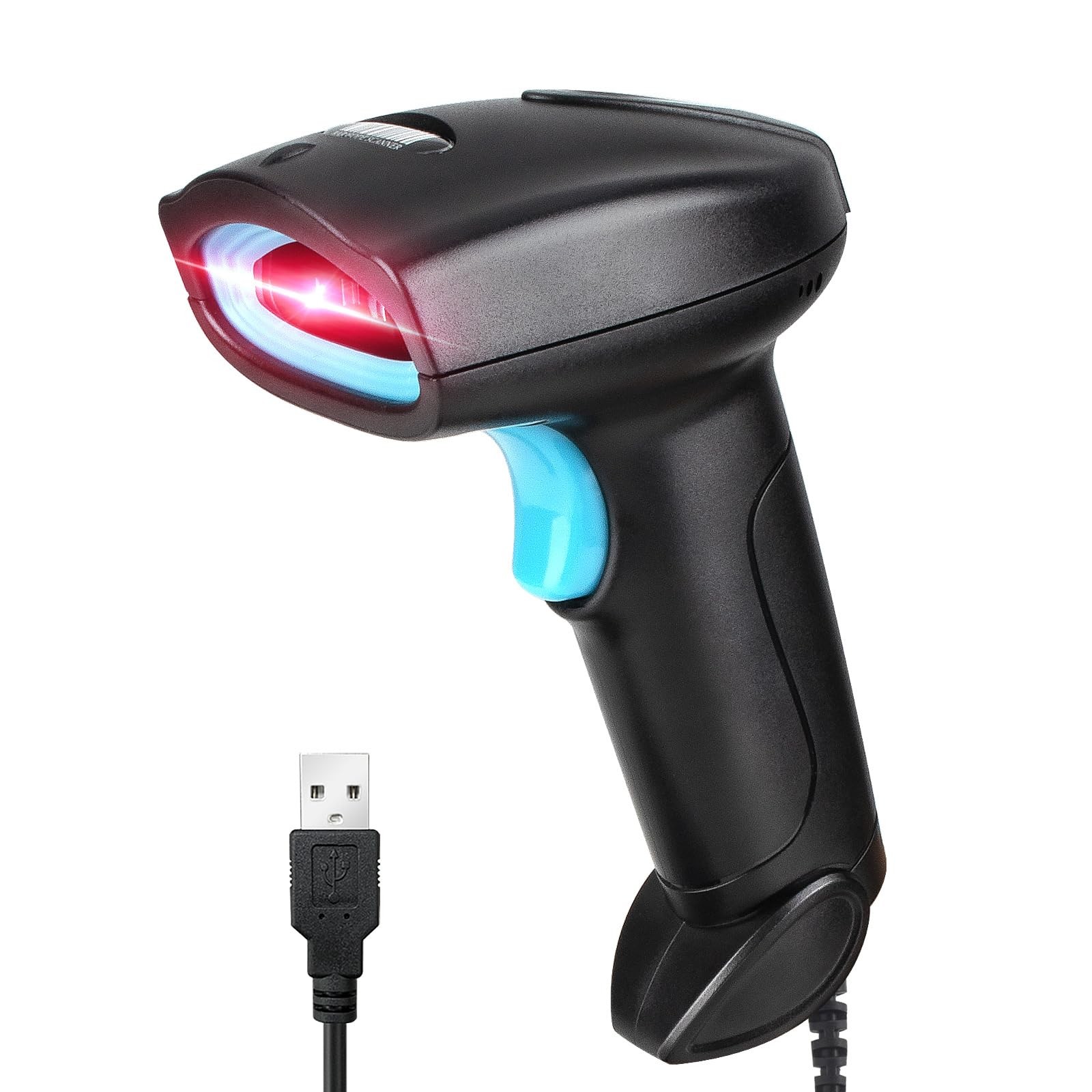 Lecteur de codes-barres CCD U1 filaire USB 1D noir pour lecture d'écrans