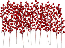 Artificial Berry, 24 Pcs Christmas Berries Stems, Artificial Christmas Picks,Art