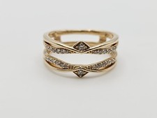 14K Yellow Gold APX 1/6 CTW Round Diamond Ring Guard Sz 6.25 ML1072822