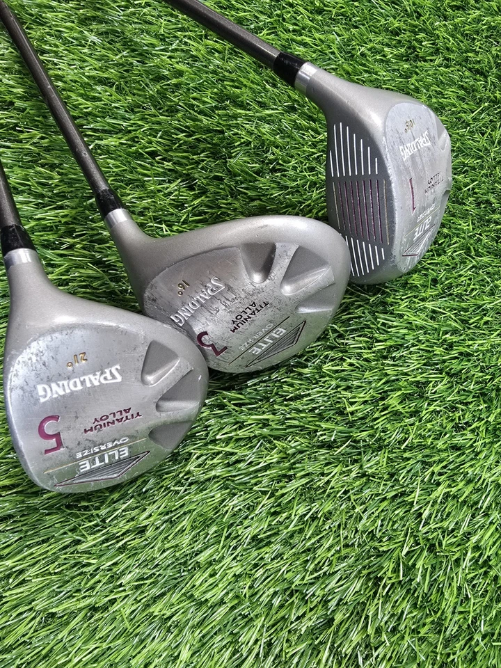 Spalding Elite Pro Fit Tour Balanced Set 1 3 5 Woods RH Womens Graphite Golf - Image 2 of 4