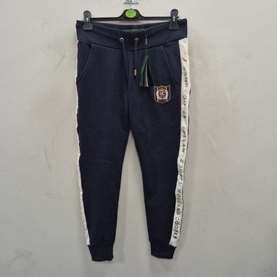 Holland Cooper Equestrian Ink Navy Crested Logo Joggers Pants Size Small