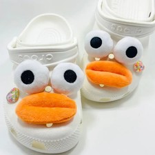 Funny Big Eyes Lips Plush Crocs Jibbitz Shoe Charms DIY Slipper Decoration