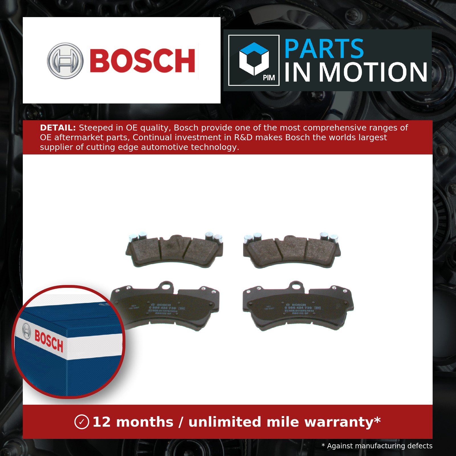 Brake Pads Set fits VW TOUAREG 7L 3.0D Front 06 to 10 Bosch 4L0698151A Quality - Image 16