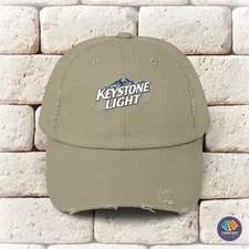 Keystone Light Logo Unisex Distressed Cap
