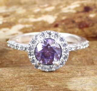 1.18 Ct Purple Diamond Solitaire 6 x 6 mm Round Certified Unisex Ring No Tariffs