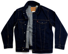 Levi's Premium Men's Trucker Denim Jacket Type 3 Relaxed Dark 100 Cotton M L XL