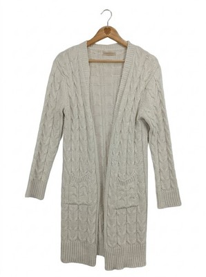 Zauberstern Damen Strickjacke Gr. S Zopfmuster Lang Beige Cardigan