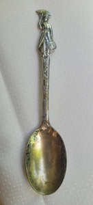 Mexico Souvenir Spoon Figural Handle Silver Metal Collectible