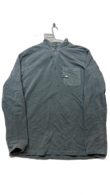 Barbour Blau Baumwolle 1/4 Zip Pullover Sweatshirt Gr. L Herren Freizeit Klassisch